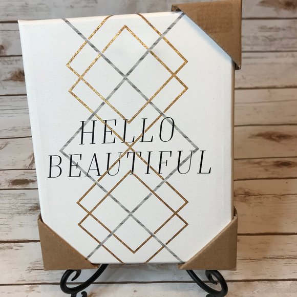 Pier 1 HELLO BEAUTIFUL Canvas Print - Picture 1 of 7